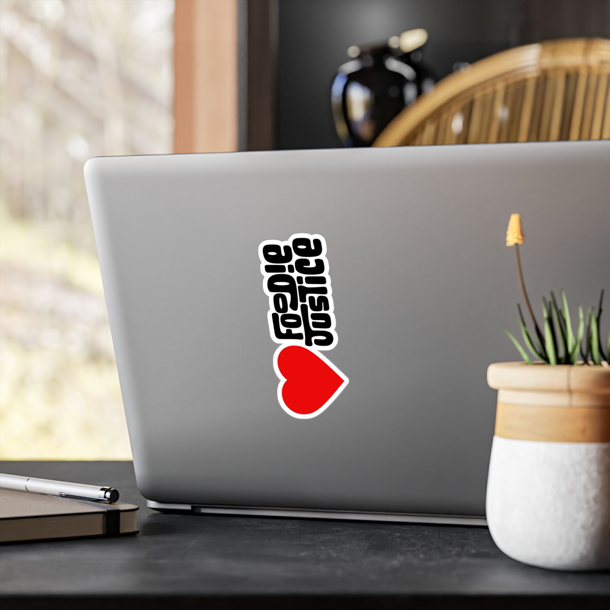 Love Foodie Justice Vinyl Sticker — Kiss-Cut Decal