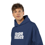 Foodie Justice Hoodie | Bold White Typographic Logo