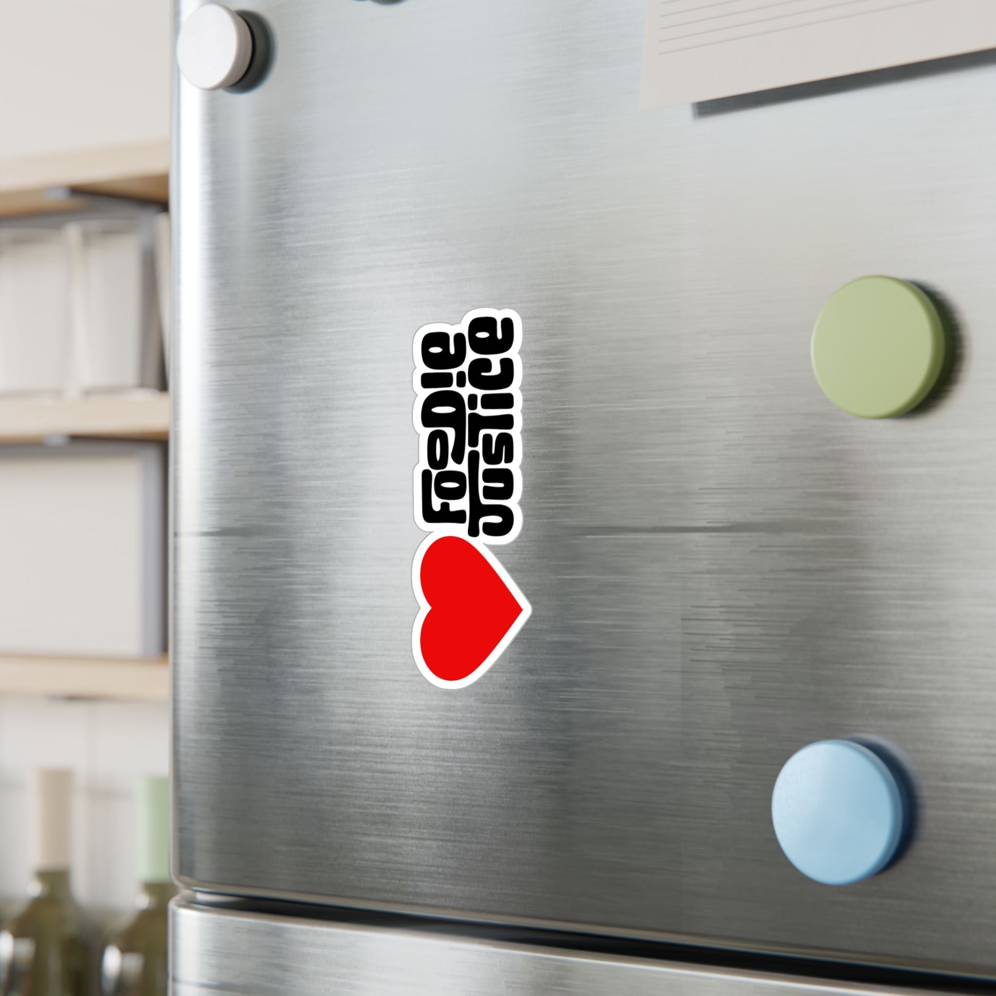 Love Foodie Justice Vinyl Sticker — Kiss-Cut Decal
